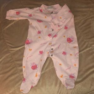 Carter's Pink Footies with Butterfly Print
